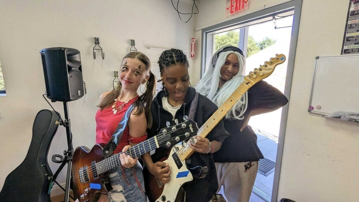 music summer camp for girls band rehearsal