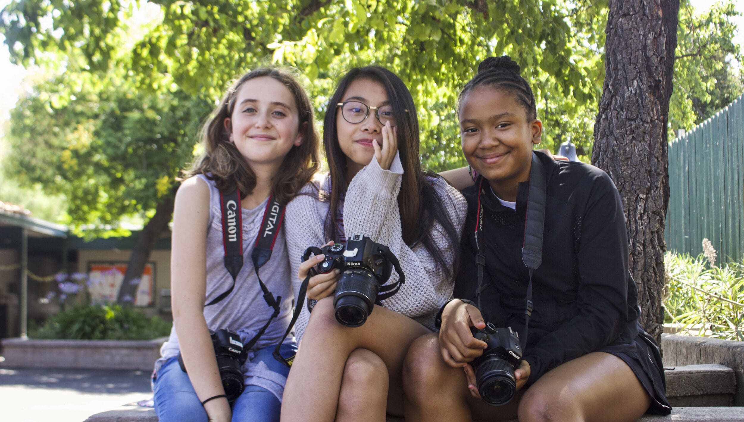 girls smiling