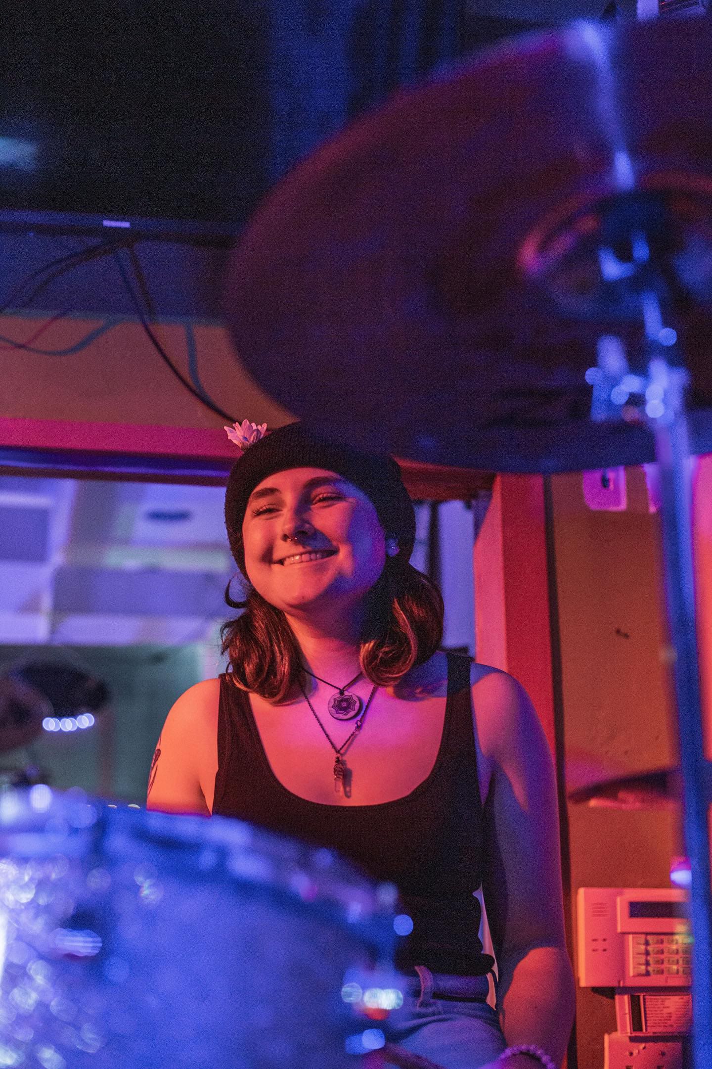 girl playing drums